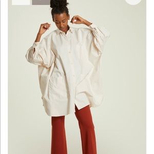 ivory oversized smock blouse